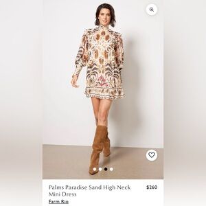 NWT Palms Paradise Sand High Neck Dress Size S Fall Winter